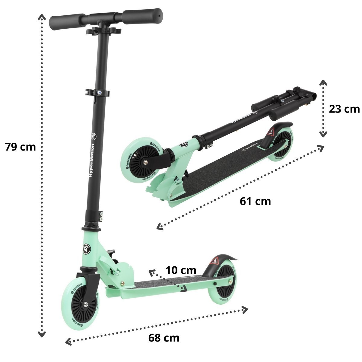 Hulajnoga dwukołowa dla dzieci 3-8 lat HyperMotion WILLY - miętowa