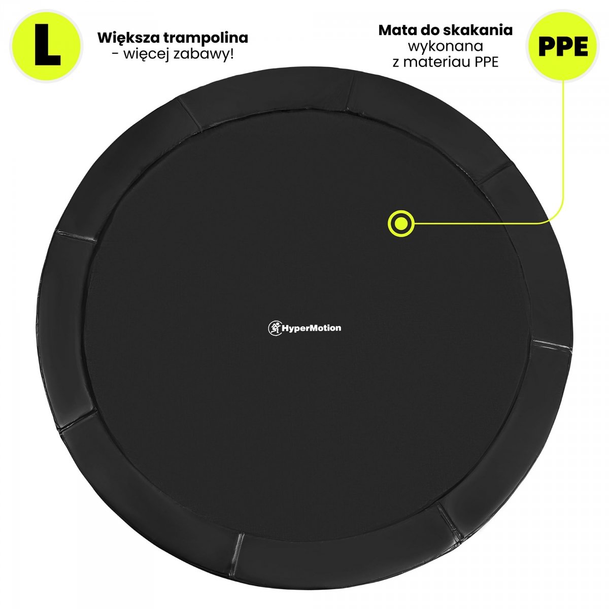 Trampolina ogrodowa dla dzieci HyperMotion - 244 cm 8FT - z drabinką i siatką wewnętrzną - do domu i ogrodu