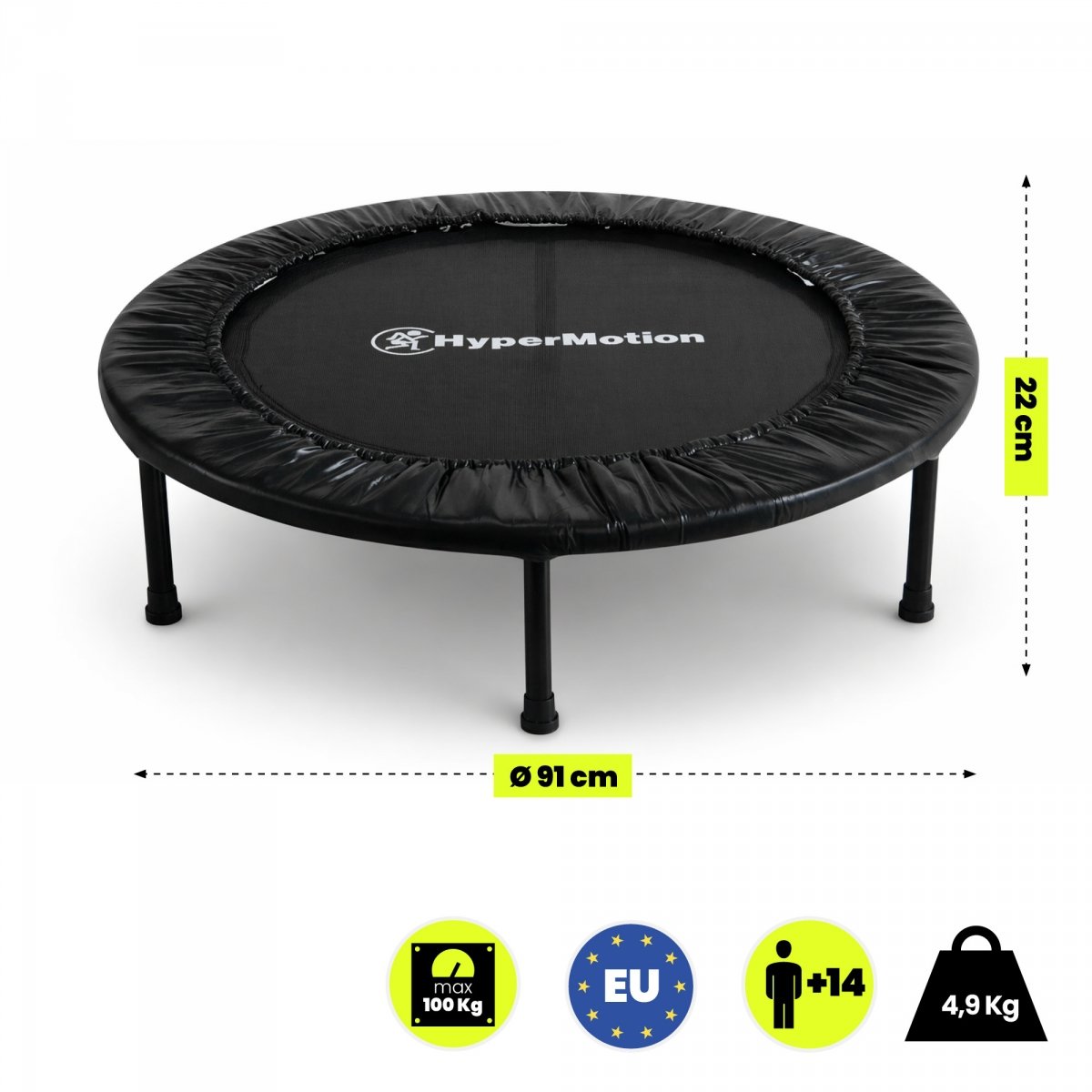 Domowa trampolina fitness 91 cm - czarna