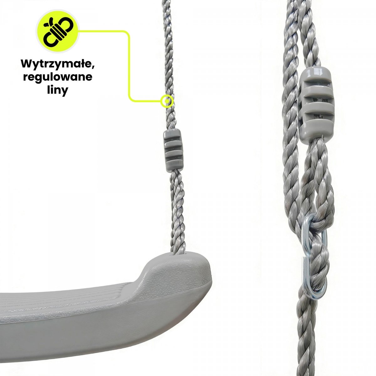 Huśtawka ogrodowa dla dzieci z regulacją lin