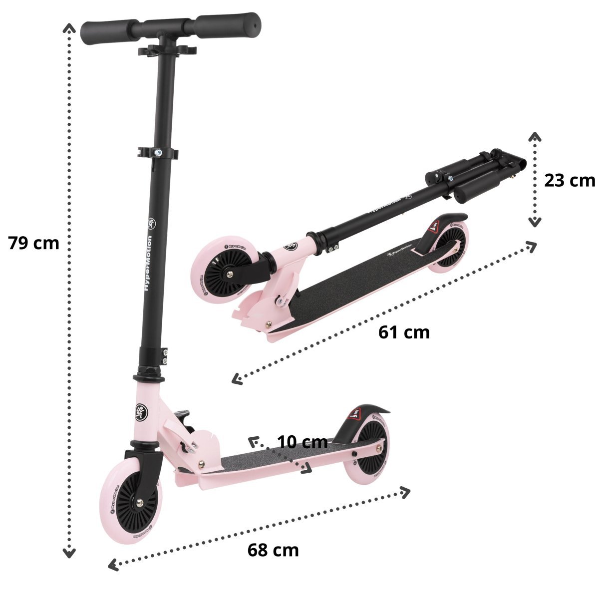 Hulajnoga dwukołowa dla dzieci 3-8 lat HyperMotion WILLY - różowa