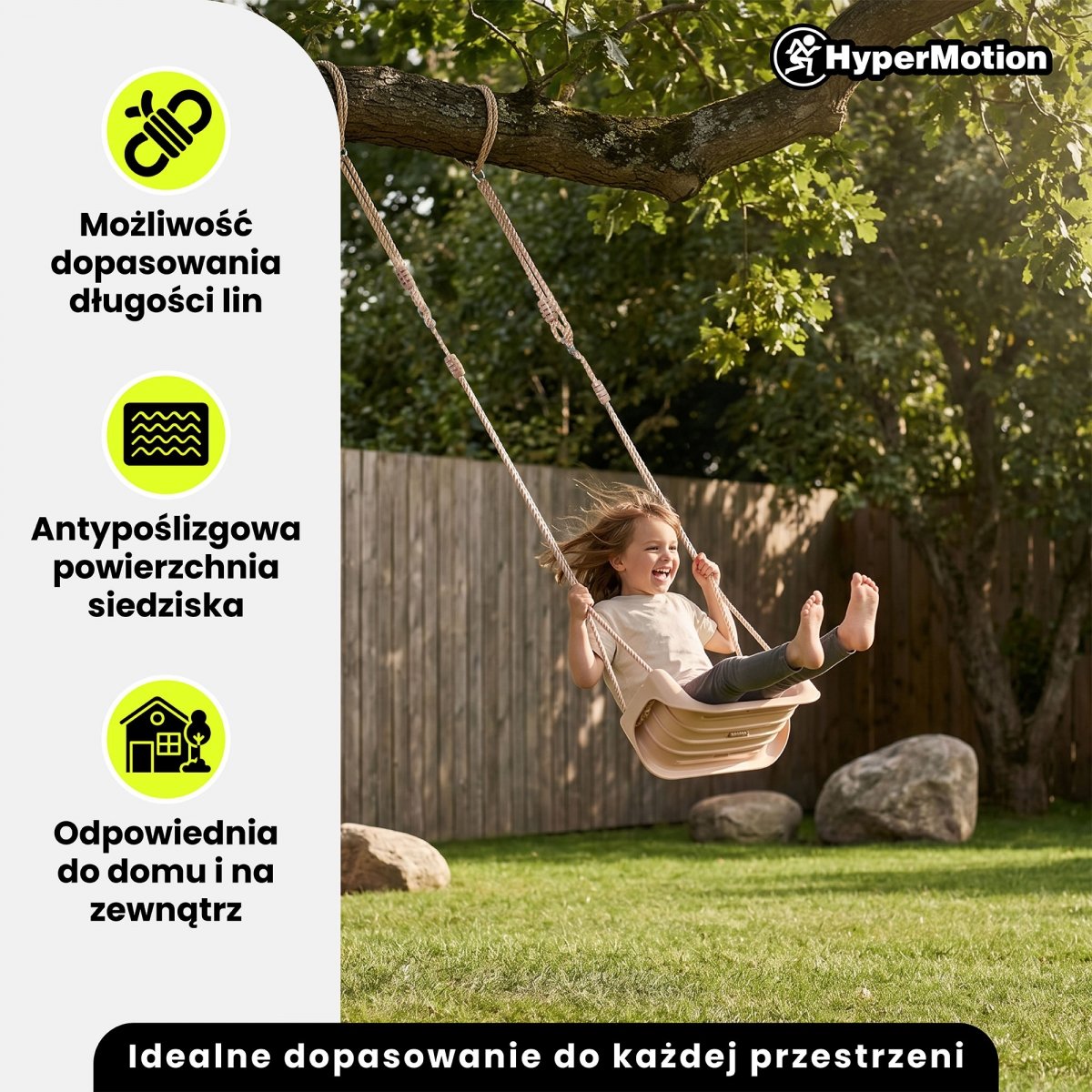 Huśtawka kubełkowa 3w1 dla dziecka, do domu i ogrodu - szałwiowa