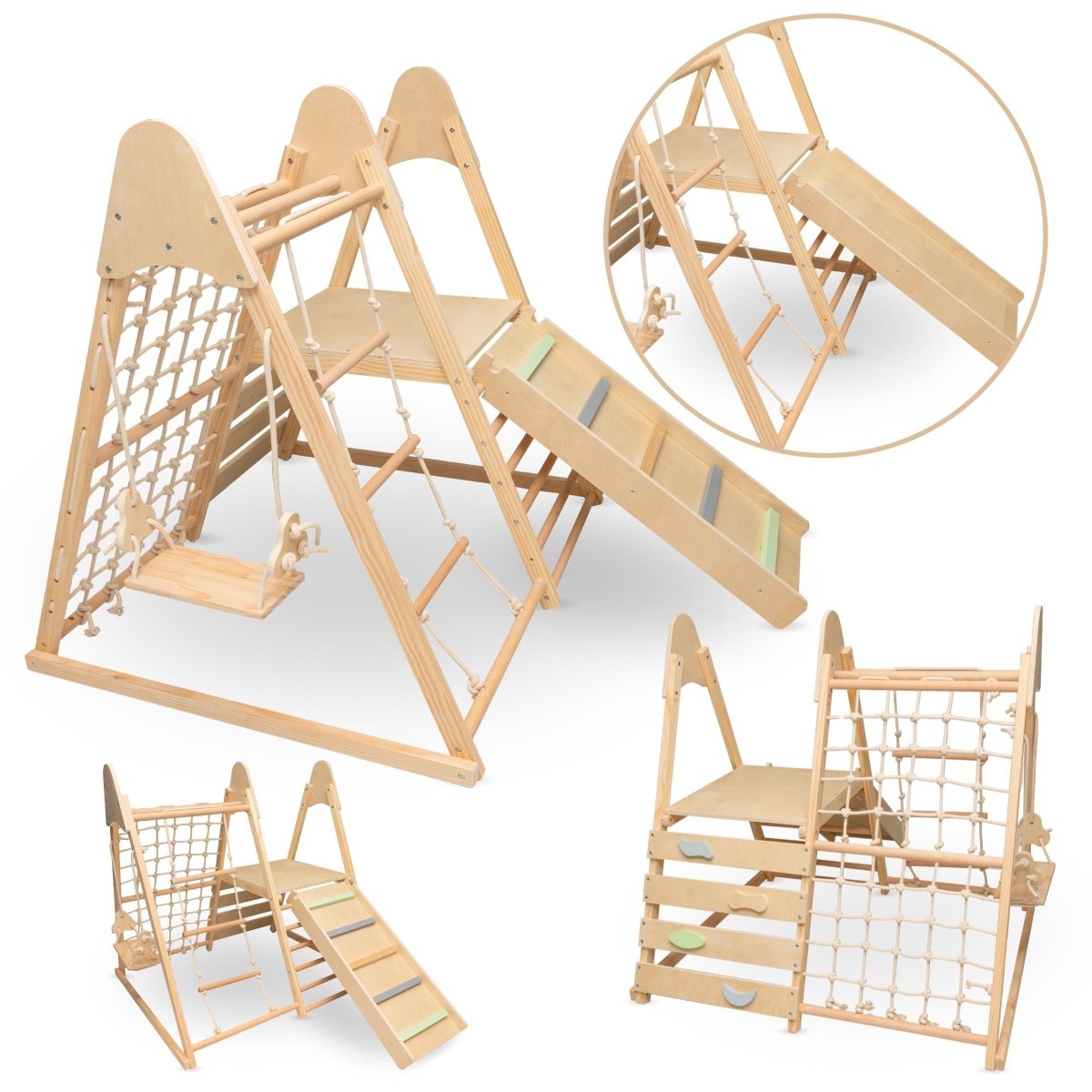 Drewniany domowy plac zabaw XL 5w1