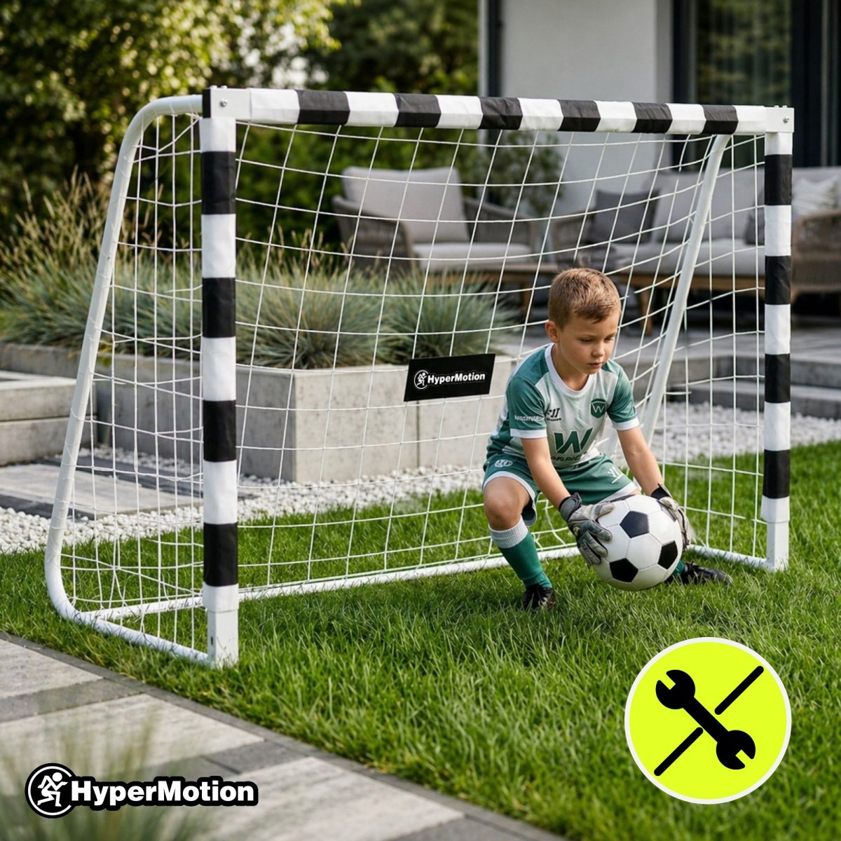 Bramka do piłki nożnej HyperMotion PRO 180 × 120 cm – biała