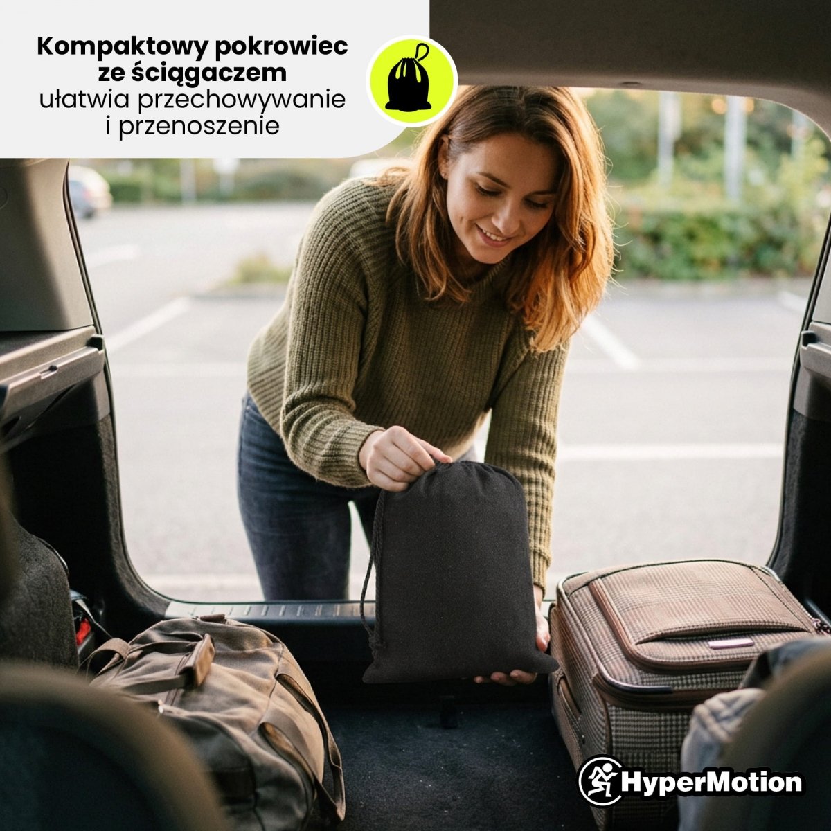 Hamak wiszący ogrodowy boho szary z pokrowcem