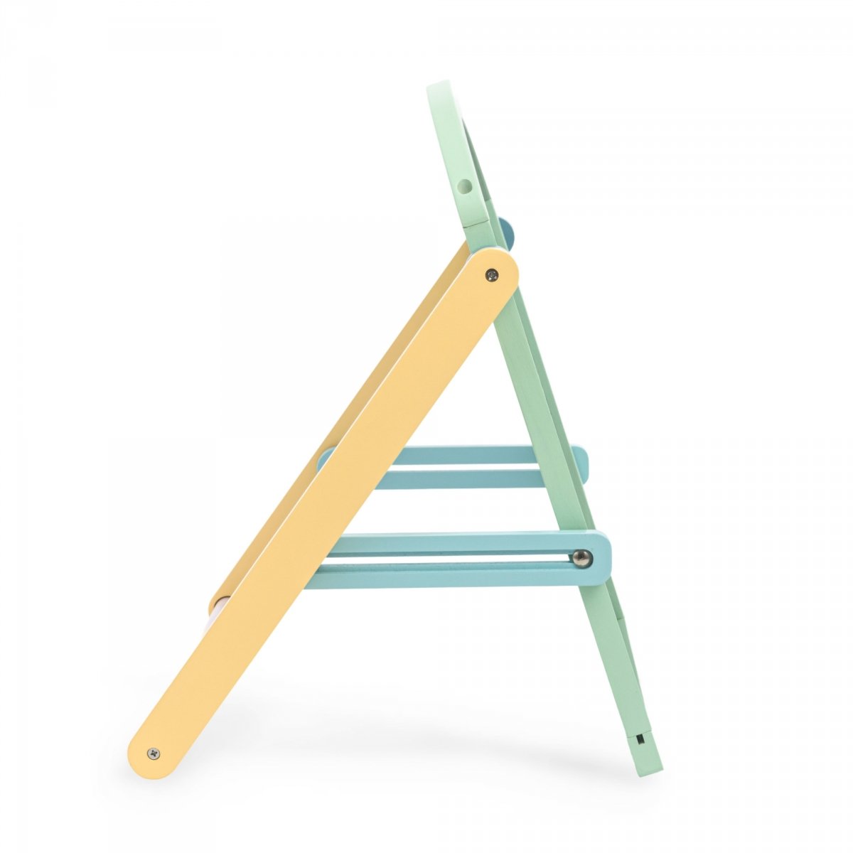 Drewniana tablica edukacyjna dla dzieci - dwustronna, magnetyczno-kredowa ze składanym stojakiem