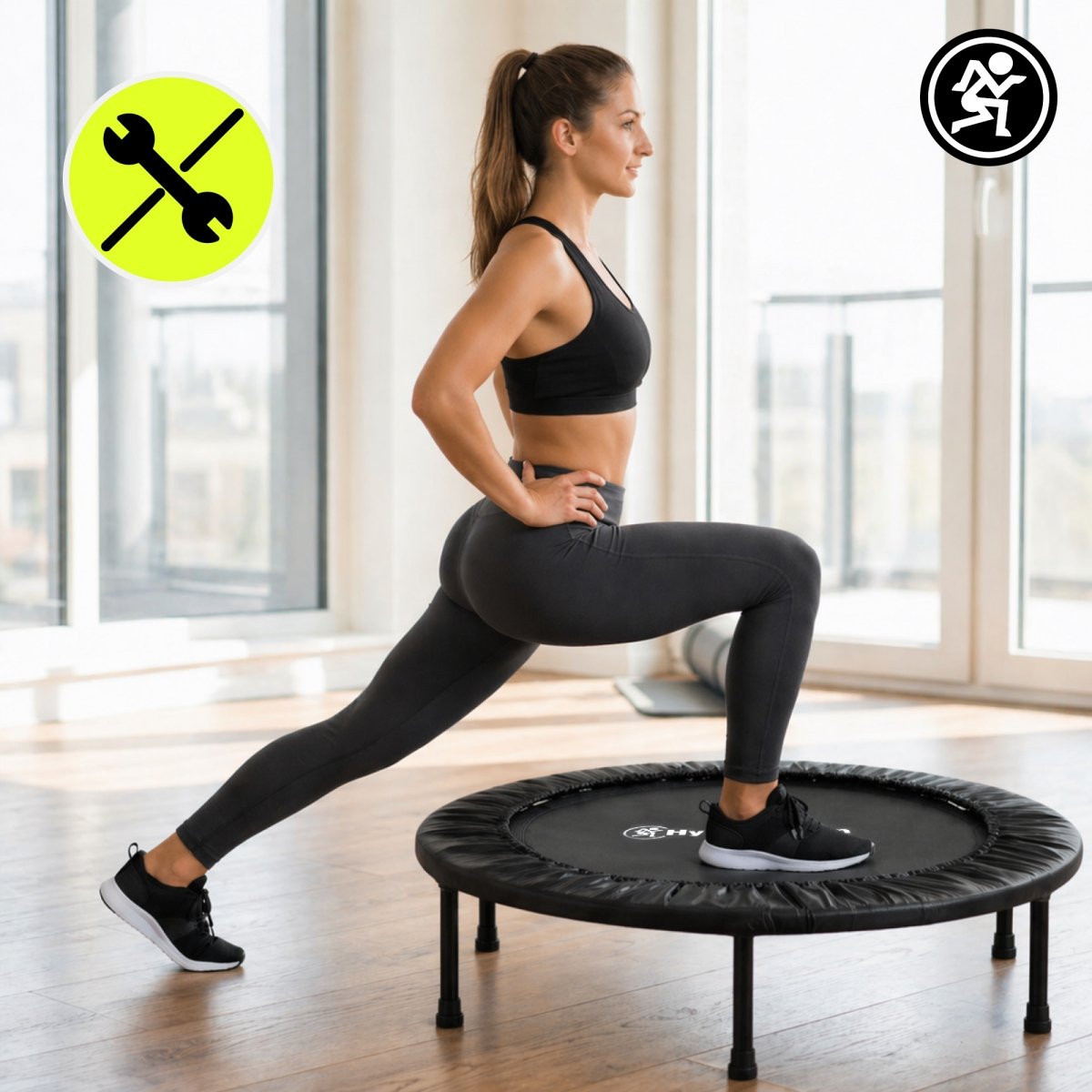 Domowa trampolina fitness 91 cm - czarna