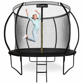 Trampolina ogrodowa XL dla dzieci HyperMotion - 305 cm 10FT - z drabinką i siatką wewnętrzną - do domu i ogrodu