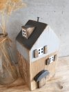 Zestaw drewnianych domków szary/orzech/biały