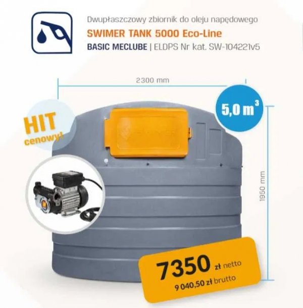 SWIMER TANK 5000 ECO-LINE basic Meclube + seperator wody