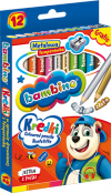  Kredki Bambino Grube 12 kol drewniane + Temperówka