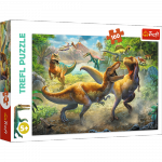 Puzzle Dinozaury 160 Walczące Tyranozaury dinozaury Trefl 15360