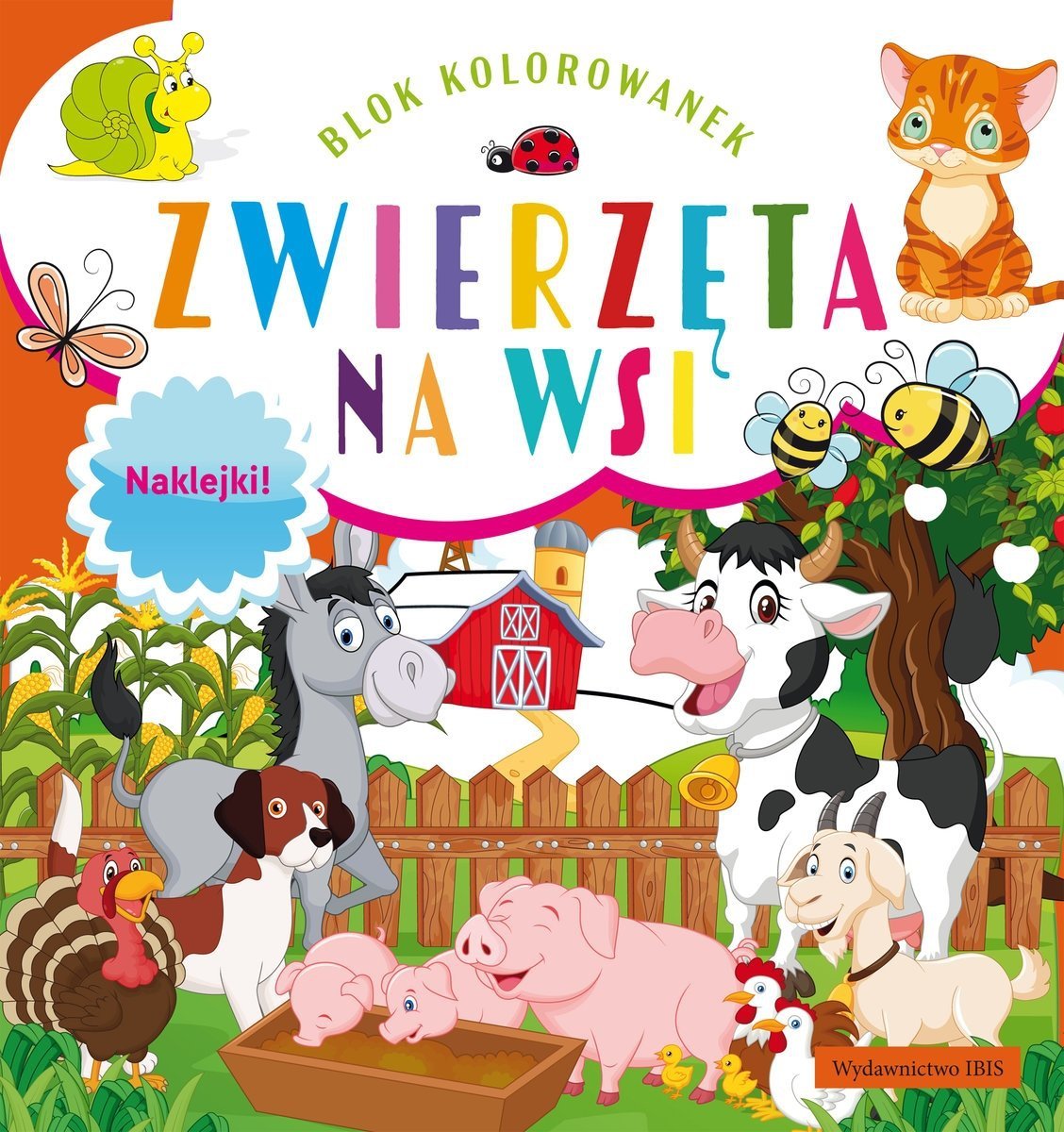 Zwierzęta Na Wsi Kolorowanka Koloruj i naklejaj