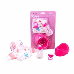 Akcesoria dla lalki bobas Nocnik Pieluszka Butelka Smoczek Baby Rose