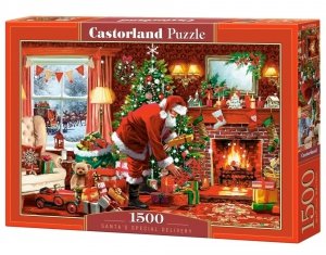 Puzzle świąteczne 1500 Mikołaj z prezentami Castorland