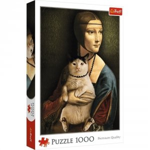 Puzzle 1000 Dama z kotem Trefl 10663