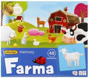 Farma MEMORY Zwierzęta 48 elem Gra Pamięć Adamigo