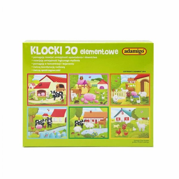 Klocki 20 elementowe Adamigo