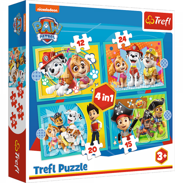 Puzzle Psi Patrol 4w1 Ekipa Psiego Patrolu Trefl 34346 3+