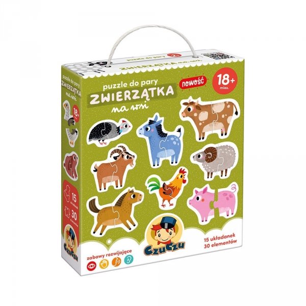 Zwierzątka na wsi CzuCzu Puzzle do pary pierwsze Układanki 18mc+
