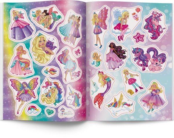 Barbie Dreamtopia Naklejam i koloruję Książka Naklejki Kolorowanki
