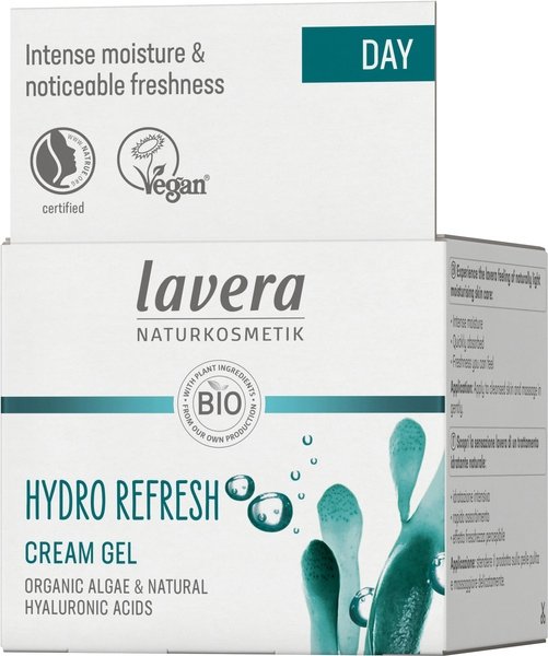 Lavera HYDRO REFRESH Kremowy żel do twarzy na dzień z bio-algami i kwasem hialuronowym
