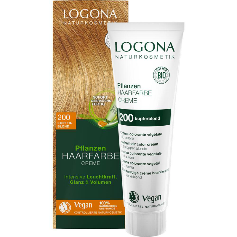 Logona naturalna farba roślinna w kremie 200 miedziany-blond