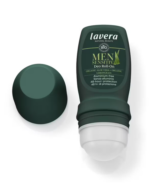 Lavera MEN SENSITIV dezodorant roll-on z bio-aloesem i bio-trawą cytrynową