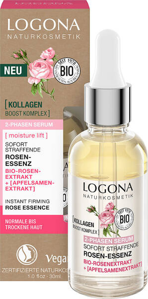 Logona [moisture lift] Ujędrniająco-nawilżające serum 2-fazowe z bio-różą i wyciągiem z pestek jabłoni