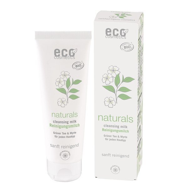 eco cosmetics Naturals CLEANSING MILK Mleczko łagodnie oczyszczające do twarzy Zielona herbata, mirt 125 ml 