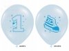 Balony 14cali błękitne  Trampek number 1 1szt