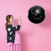 Balon czarny 1m -  Boy or Girl + błękitne konfetti