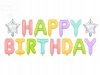 Balon foliowy Happy Birthday mix kolor + gwiazdki