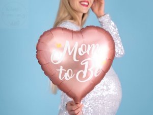 Balon Foliowy serce różowe  Mom to Be 45 cm