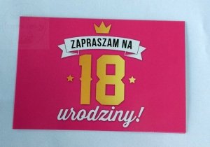 Zaproszenie na 18 -te urodziny RÓŻÓWE