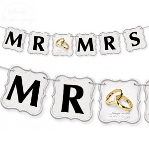 Baner weselny   MR & MRS - 1szt