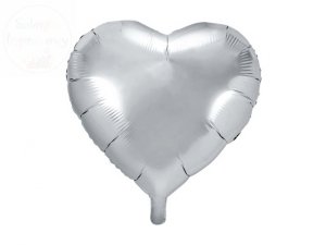 Balon foliowy serce 45 cm srebrny