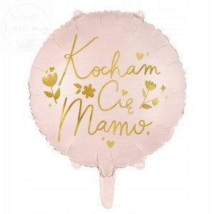 Balon foliowy Kocham Cię Mamo - różowy