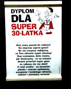 Dyplom pamiątkowy dla 30-latka z meojcem na imię