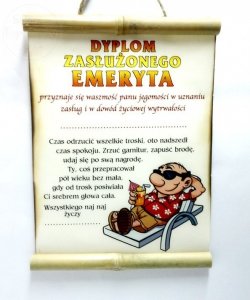 Dyplom Bambus Zasłużonego EMERYTA 