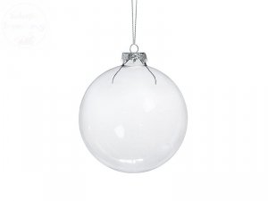 Bombka szklana, bezbarwna 10 cm - 1szt