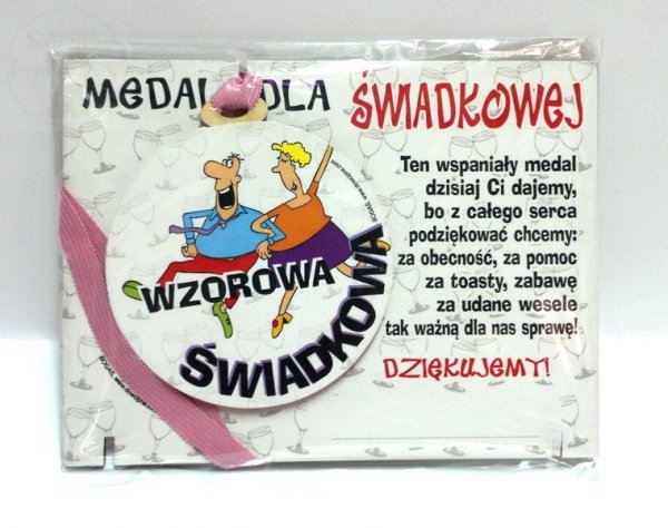 Medal podstawka dla  Wzorowej Świadkowej