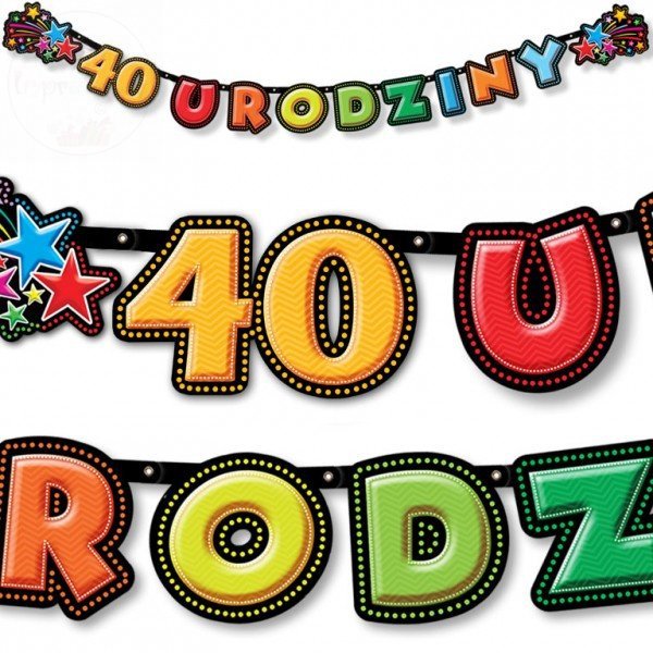 Baner &quot; 40 URODZINY  &quot; - 195  cm