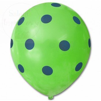 Balony pastelowe 30cm  zielone w niebieskie kropki