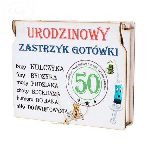 Pudełko urodzinowy zastrzyk gotówki 50 LAT