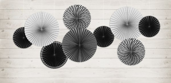 Rozety dekoracyjne Black &amp; White 5 szt