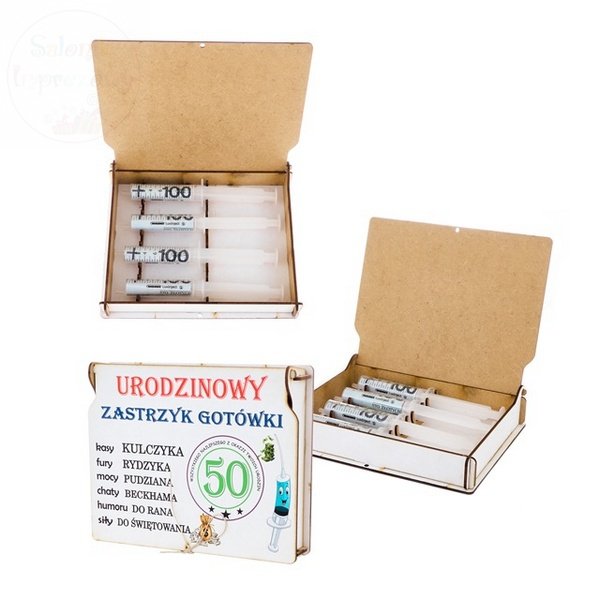 Pudełko urodzinowy zastrzyk gotówki 50 LAT