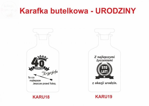 Karafka z grawerem prezent na urodziny 18, 30, 40, 50