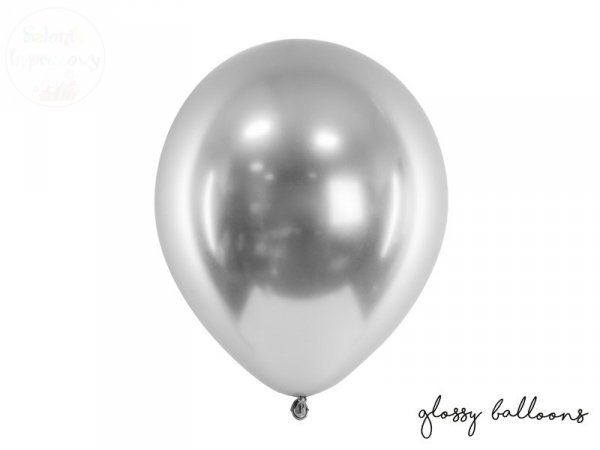 Balony Glossy - Chrom srebrne 30 cm 1 szt