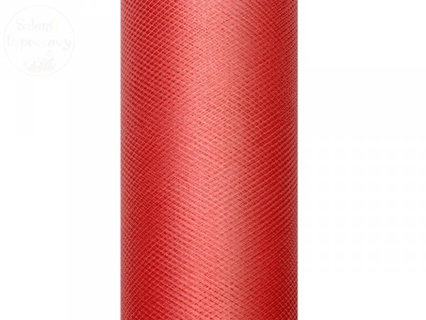 Tiul na szpulce w kolorze czerwonym 15 cm x 9 m